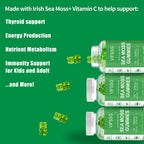 VIFSSG Sea Moss Gummies 3000mg - Gominolas de Musgo Marino con Bladderwrack y Bardana - 60 Gomitas Veganas