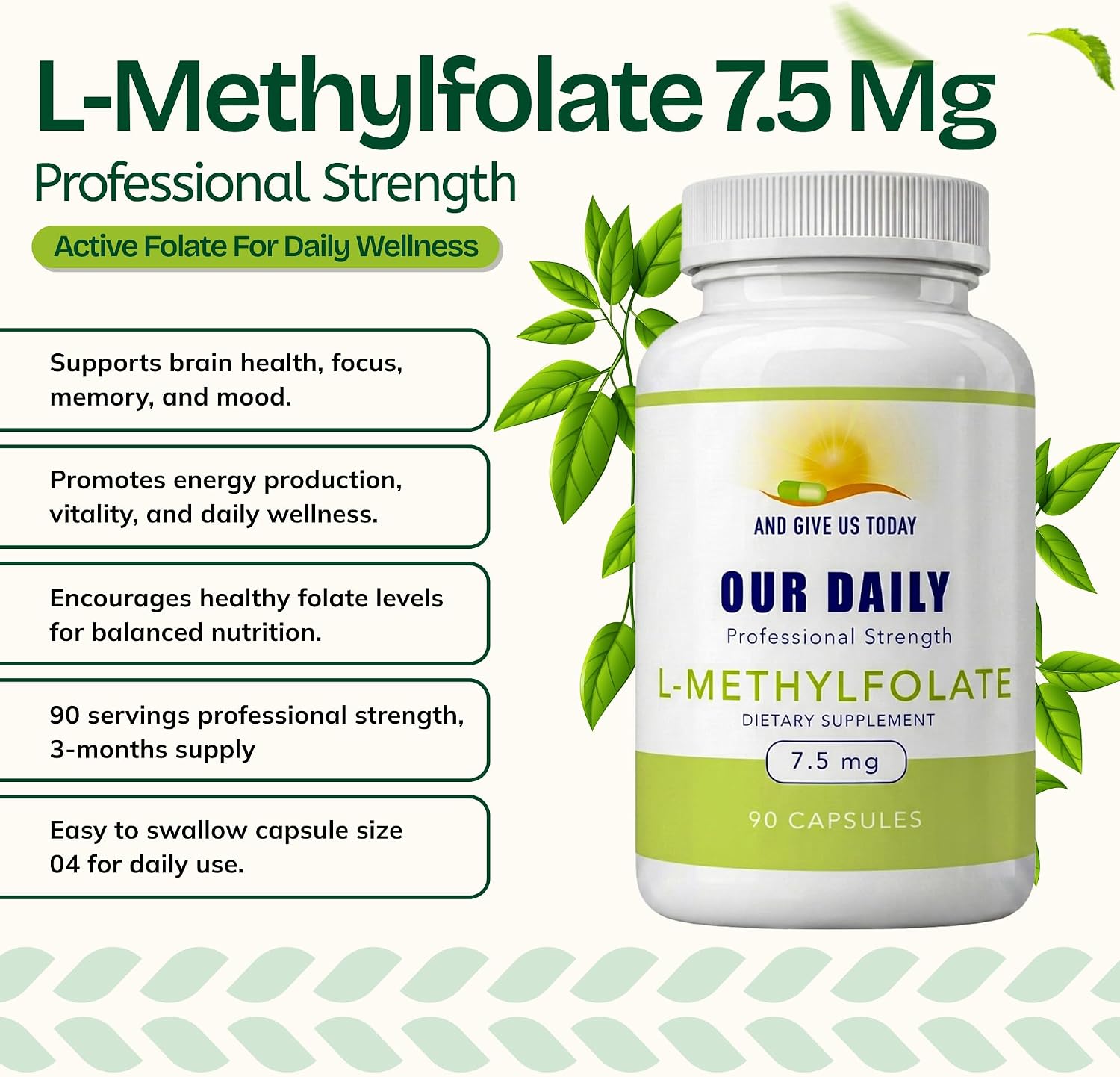 Our Daily Vites L-Methylfolate 7.5mg - 90 Cápsulas