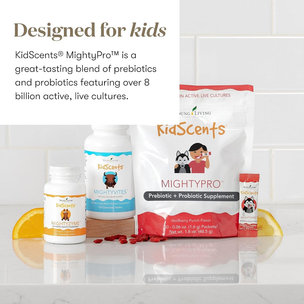Young Living KidScents MightyPro - Probiótico y Prebiótico para Niños, 8 Mil Millones de Cultivos Vivos