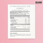 SOHM Ácido Fólico 300 mcg + Vitamina B12 Gomitas para Mujer, 60 unidades – Apoyo Prenatal
