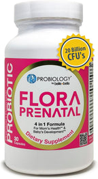 belle+bella Probiology Flora Prenatal Cápsulas - Probiótico y Prebiótico con Ácido Fólico para Embarazo y Postparto - 30 Cápsulas