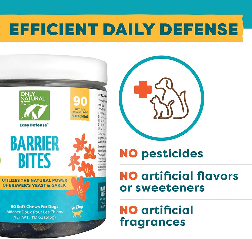 Only Natural Pet EasyDefense Barrier Bites Mordiscos Blandos para Perros - 90 unidades