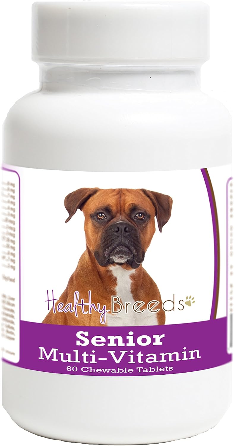 Healthy Breeds Multivitamínico para Perros Senior Boxer, 60 Comprimidos Masticables