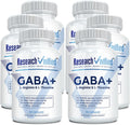 Research Verified GABA+ - 600mg GABA, L-Arginina, L-Teanina, P5P, BioPerine - 60 Cápsulas Veganas - Pack de 6