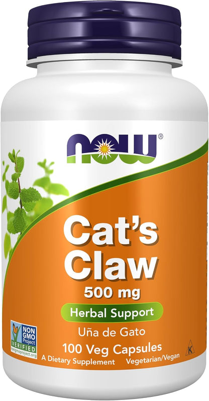 NOW Foods - Uña de Gato 500 mg, 100 Cápsulas Vegetales – Image 1