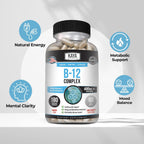 Kaya Naturals B-12 Complex | Multivitamínico para Mujeres y Hombres con Biotina, Colina, Inositol, Folato y Vitamina C - 180 Comprimidos