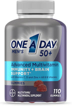 One A Day Men's 50+ Gummies, Multivitamínico Avanzado para Hombres con Apoyo Cerebral e Inmunológico, 110 Gominolas