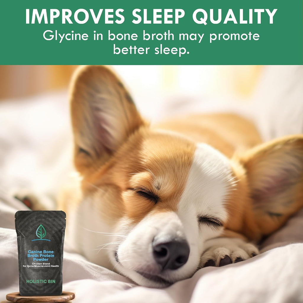 Holistic Bin Canine Chicken Blend Protein Powder Dog Food Toppers | Daily Supplement Powder with Bone Broth, Collagen & Essential Amino | Mobility, Recovery & Overall Wellness | Chicken (50g)