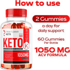 Trim Tummy Keto ACV Gummies 1050mg - Gomitas de Vinagre de Manzana para Keto, Fórmula Avanzada, 60 Gominolas