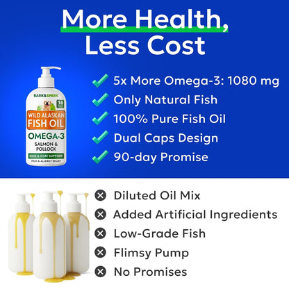BARK&SPARK Aceite de Pescado Omega 3 para Perros - con Aceite de Salmón Salvaje de Alaska, Líquido, EPA+DHA – Image 4