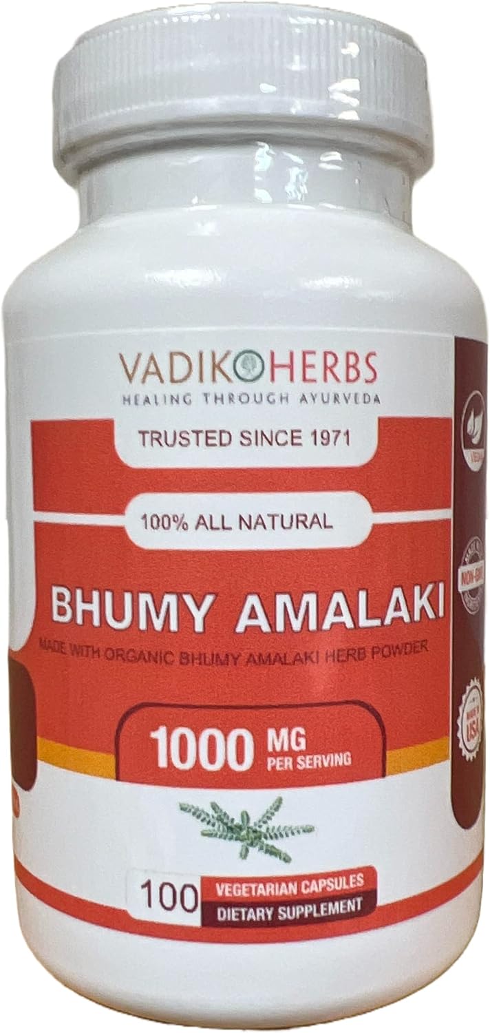 Vadik Herbs Bhumy Amalaki Orgánico (Phyllanthus amarus) - 100 Cápsulas Vegetales