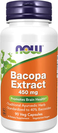 NOW Foods Bacopa Extract 450 mg, 90 Cápsulas Veganas