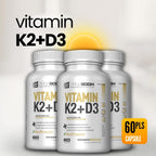 Vitamina D3 K2 con Calcio - 5000 UI + 100 mcg MK7, 60 Cápsulas - Orgaboom