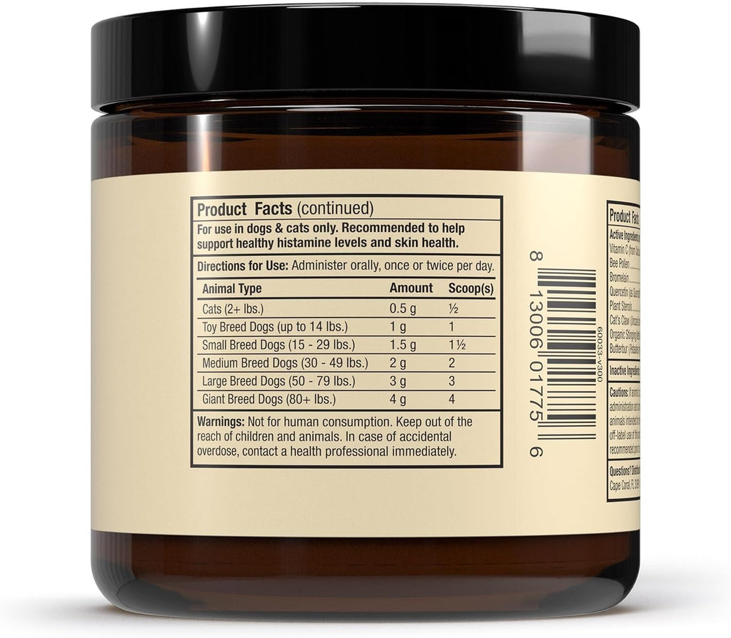 Dr. Mercola Bark & Whiskers Apoyo Estacional - Suplemento Inmune para Perros y Gatos