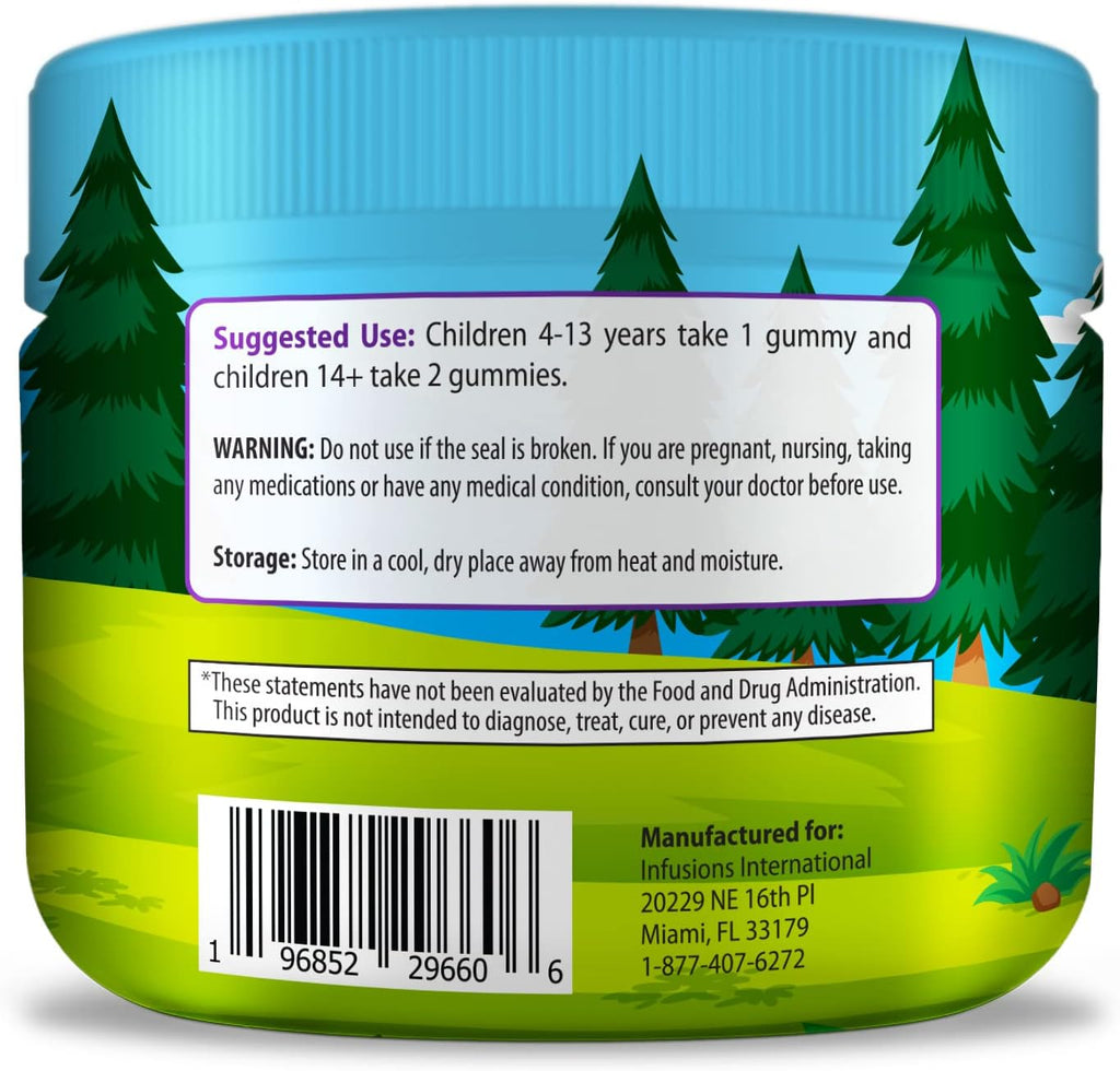 Infusions Super Fruit Gummies para Niños – 90 Gomitas – Mezcla de Superfrutas con Vitamina C y Zinc – Sabor Sandía