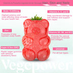 VEGEPOWER Gominolas de Biotina 10000mcg Veganas para el Mantenimiento del Cabello, Piel y Uñas