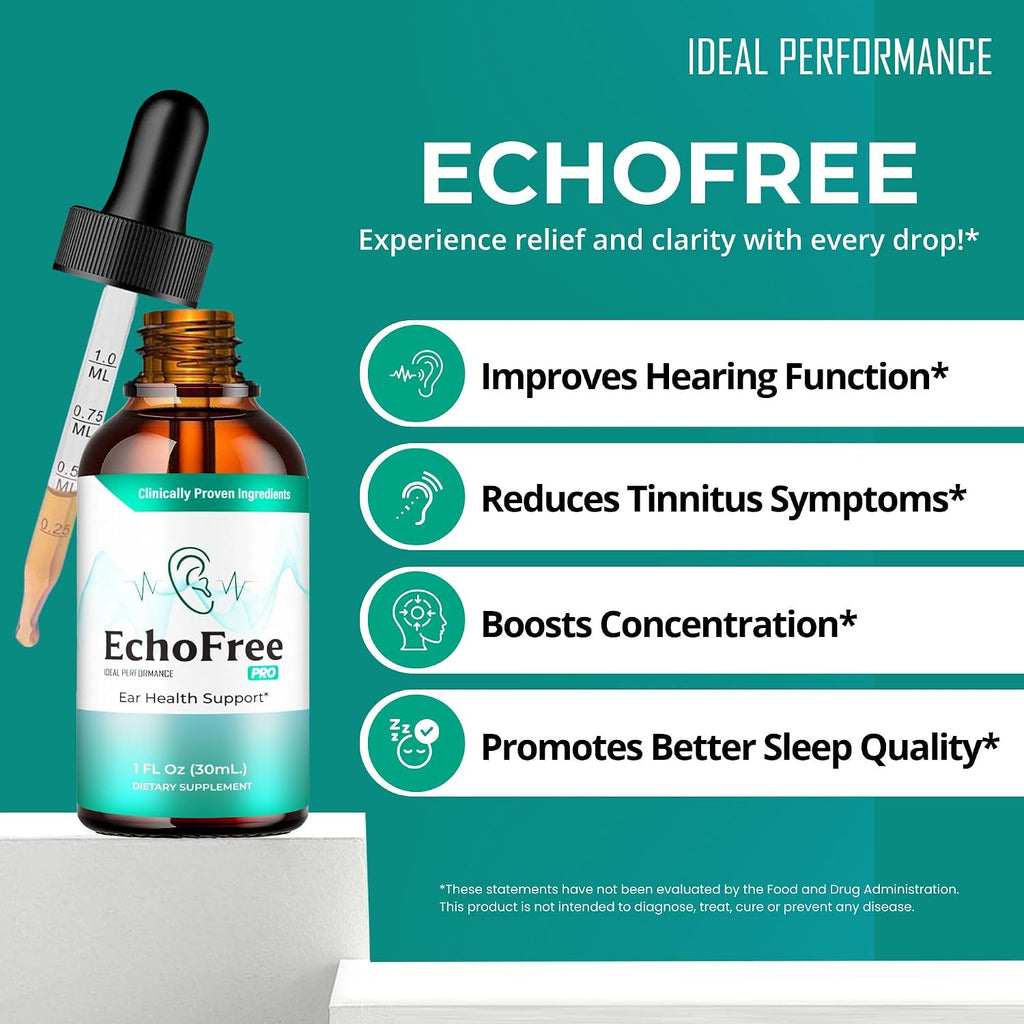 Echo Free Tinnitus Drops - Complemento Alimenticio en Gotas (3 Envases)