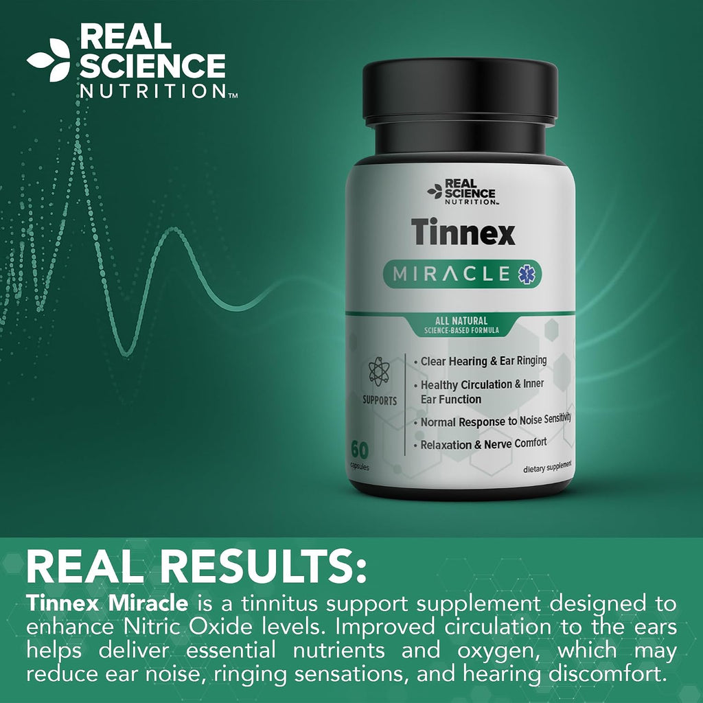 Tinnex Miracle - Complemento Alimenticio para el Apoyo Auditivo con Vitaminas B, C, K y Óxido Nítrico
