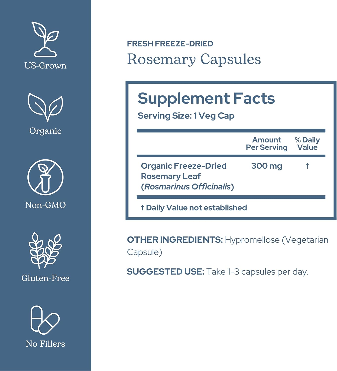 Eclectic Herb - Cápsulas de Romero | 90 Cápsulas | 300 mg | Apoyo Cognitivo