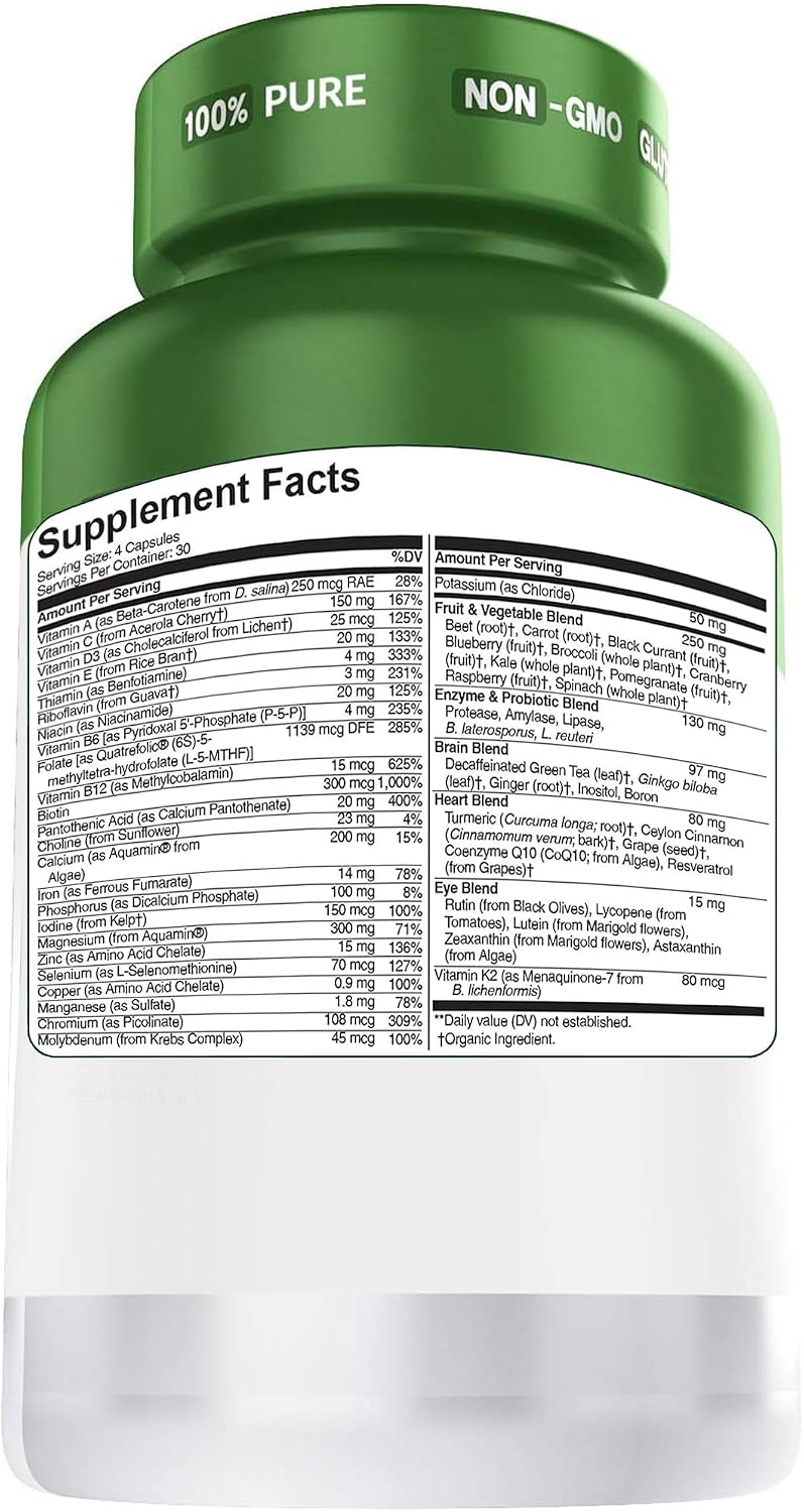 Herbtonics Multivitamínico Vegano Completo para Hombres y Mujeres - 120 Cápsulas