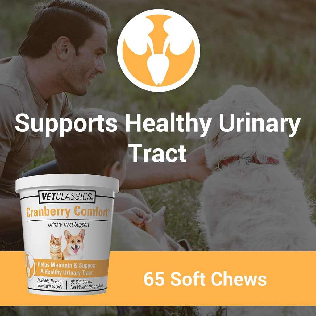 Vet Classics Cranberry Comfort Suplemento Urinario para Perros y Gatos – 65 Masticables Blandos