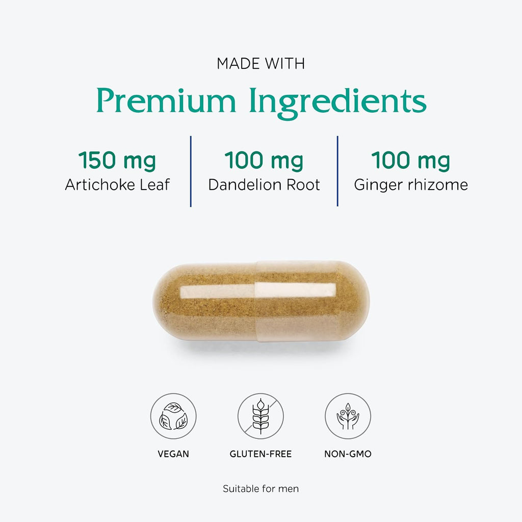 Vitanica Bitters Extra - Digestive Supplement with Dandelion, Enzymes, and Ginger - 30 Capsules