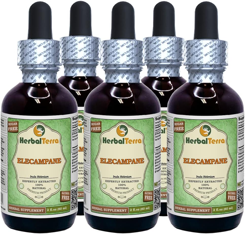 Elecampane (Inula helenium) Glicerita - Extracto Líquido Sin Alcohol de Raíz Seca 60 ml