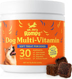 Dr Jay's Romps Multivitamínico para Perros - Colágeno Tipo II - Articulaciones, Piel y Pelo - 30 Chews Blandos