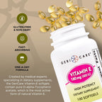 GeriCare Vitamina E Alta Potencia 400 UI (180 mg) - 100 Cápsulas Blandas