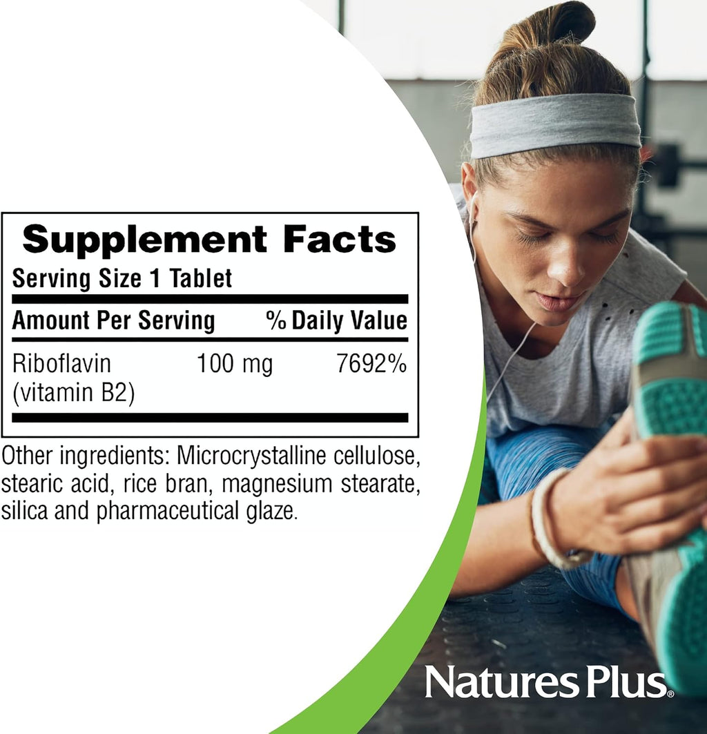 NaturesPlus Vitamina B2 (Riboflavina) 100 mg - 90 Comprimidos