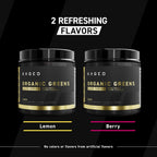 Kaged Organic Greens Elite - Superfood y Verduras en Polvo con Vinagre de Manzana, Adaptógeno, Prebióticos, Vitaminas y Minerales - Sabor Berry - 30 Porciones