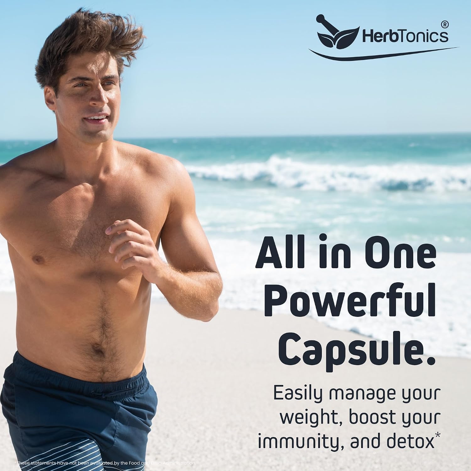 Herbtonics Sea Moss, Black Cumin Seed, Ashwagandha, Burdock Root & ACV Complex | Apoyo Inmunidad, Estrés y Digestión | 60 Cápsulas