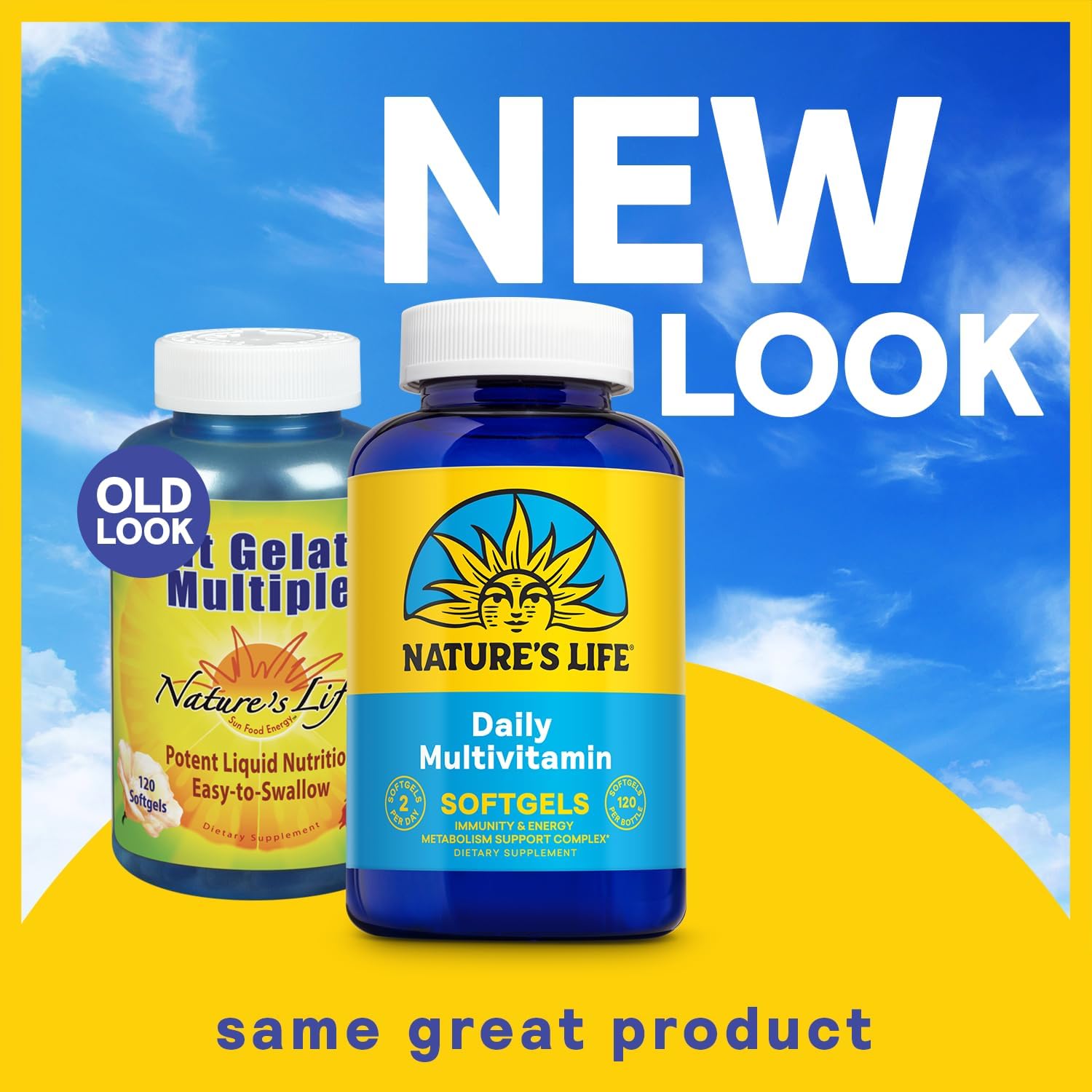 Nature's Life Soft Gelatin Multiple - Multivitamínico y Mineral Completo con Hierro, 120 Softgels