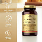 Solgar Vitamina D3 (Colecalciferol) 125 mcg (5000 UI), 240 Cápsulas Vegetales - Paquete de 2