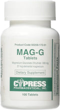 Mag-G Tablets, Gluconato de Magnesio, 100 Comprimidos