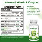 Liposomal B Complex for High Absorption Methylated B12, L-Methylfolate (5-MTHF), Full Active B Vitamins with Choline Inositol - Energy, Metabolism, Brain & Heart Support, Vegan, Non-GMO, 3 Month Supply