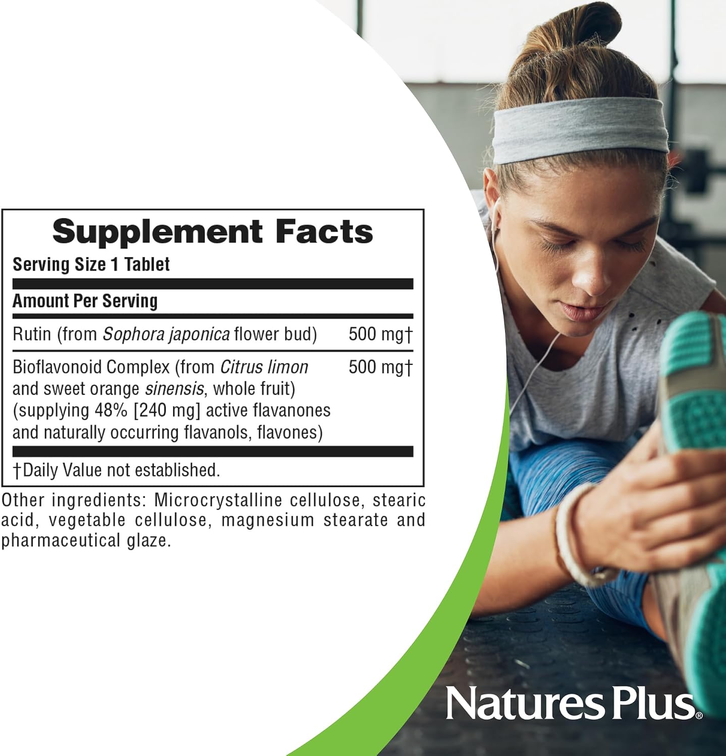 NaturesPlus Biorutin - 1000 mg, 90 comprimidos - Complejo de bioflavonoides y rutina