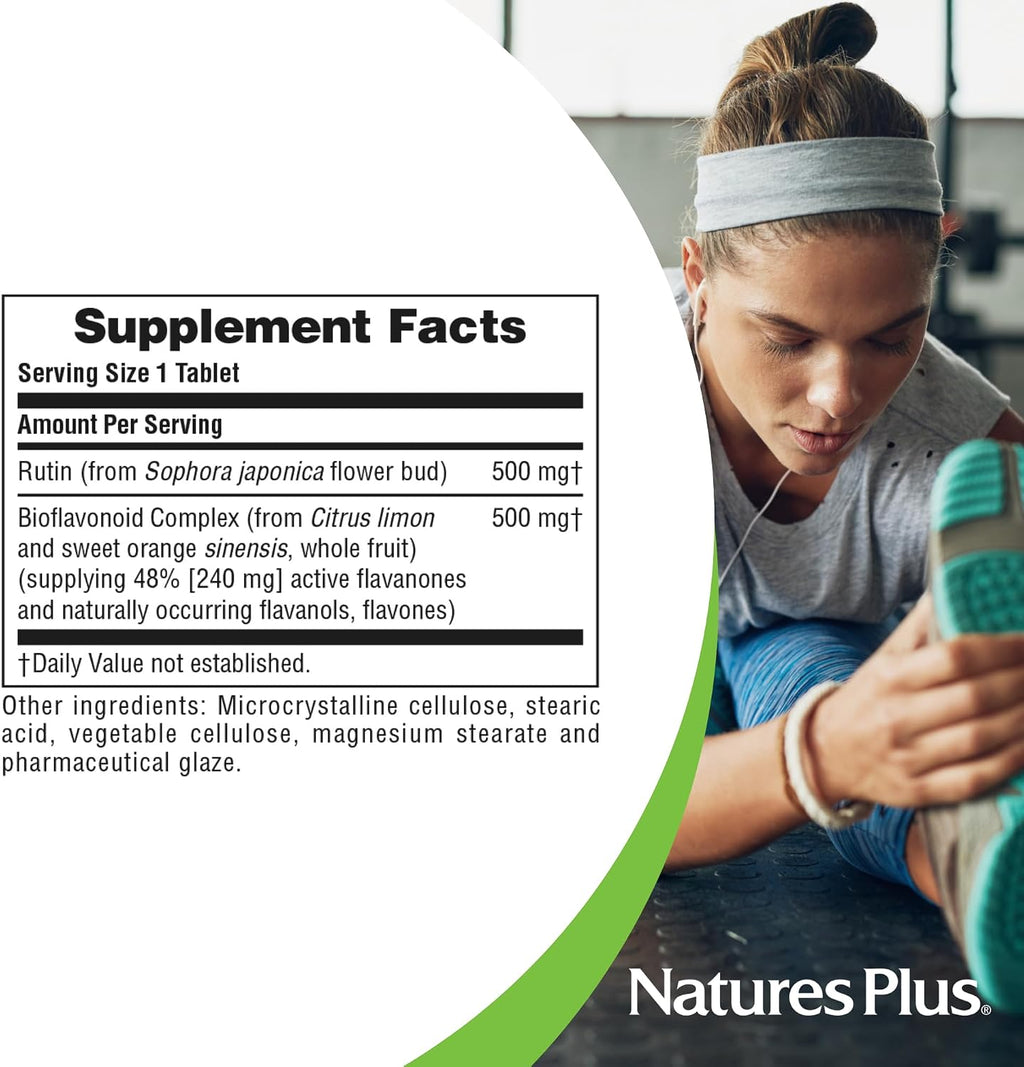 NaturesPlus Biorutin 1000 mg - 90 Comprimidos (Pack de 2) - Complejo de Rutina y Bioflavonoides