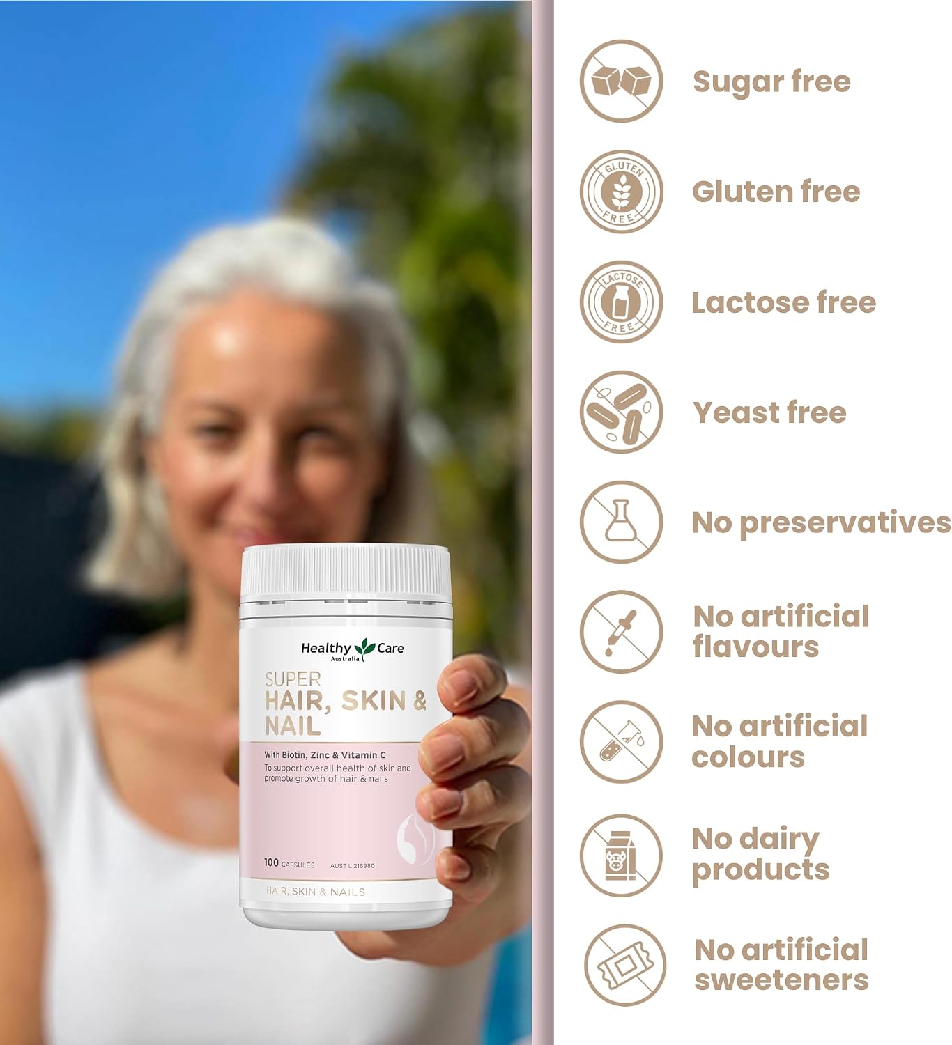 Healthy Care Super Hair Skin & Nails - 100 Cápsulas
