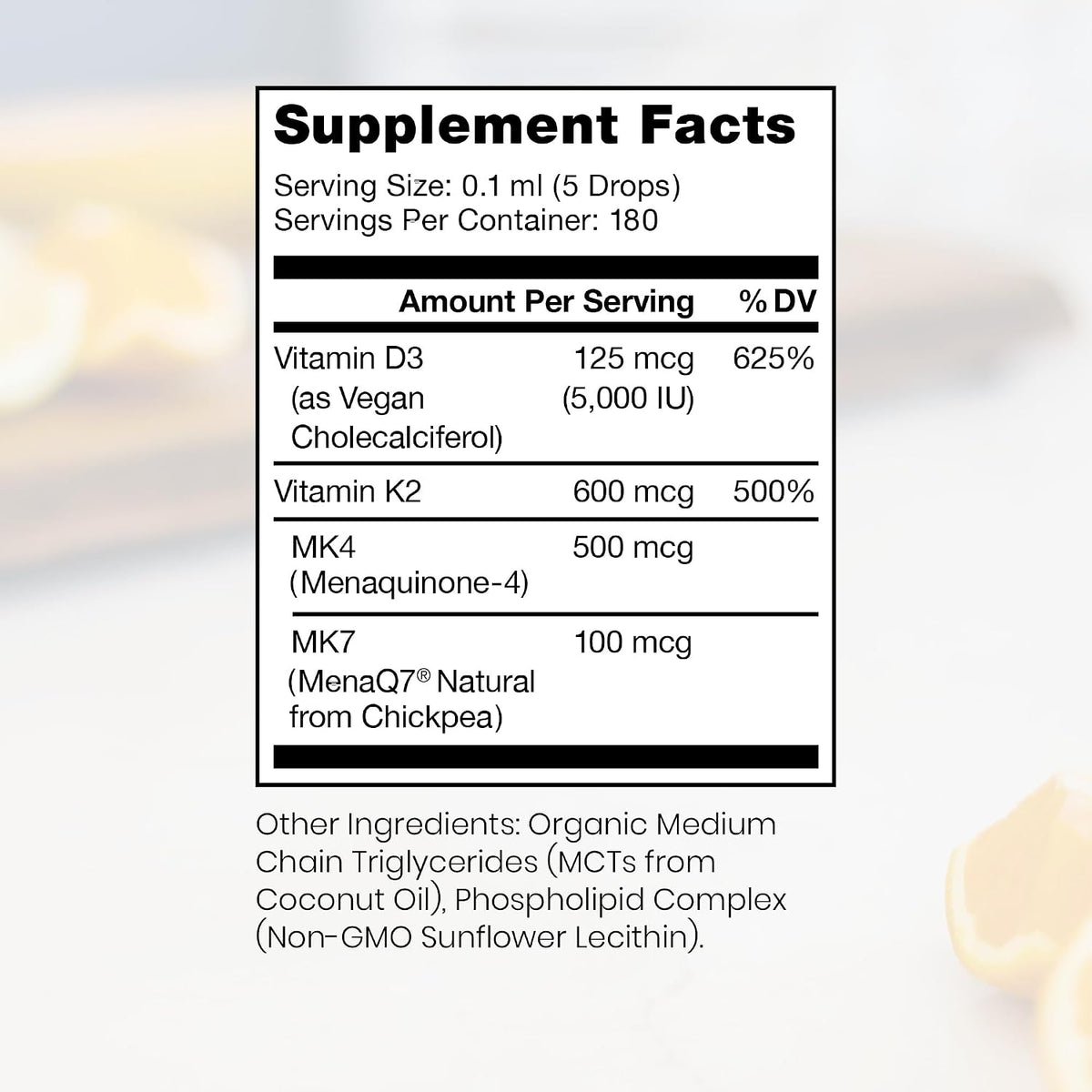 Pure Therapro Rx Vitamina D3 + K2 Liposomal 5000 UI, 20 ml – Image 2