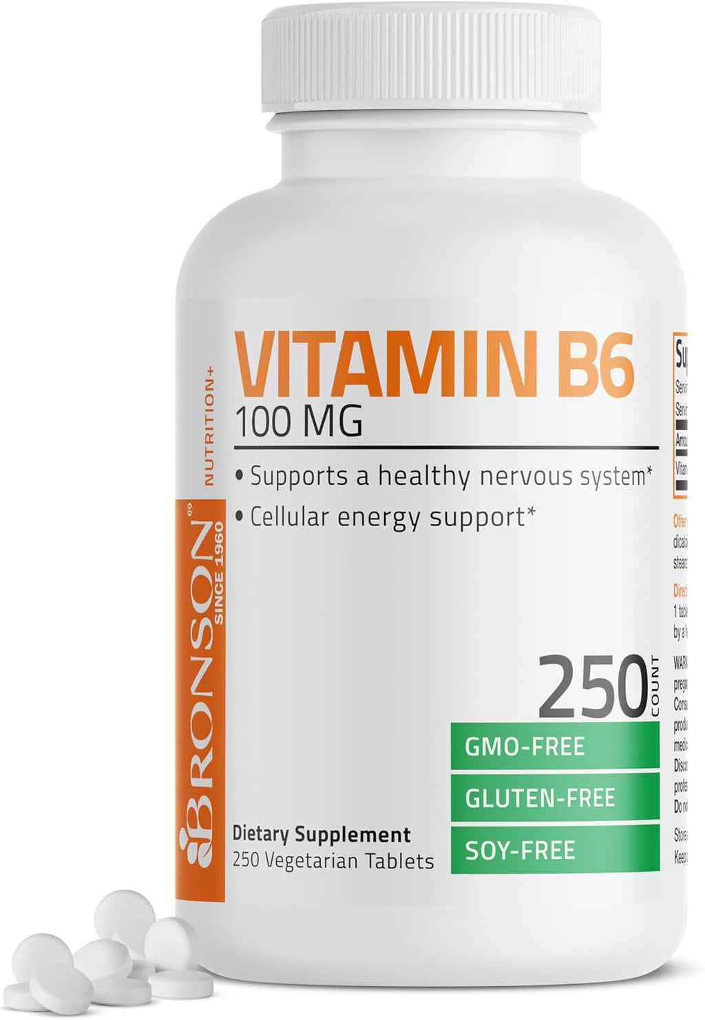 Bronson Vitamina B6 100 mg, 250 Comprimidos
