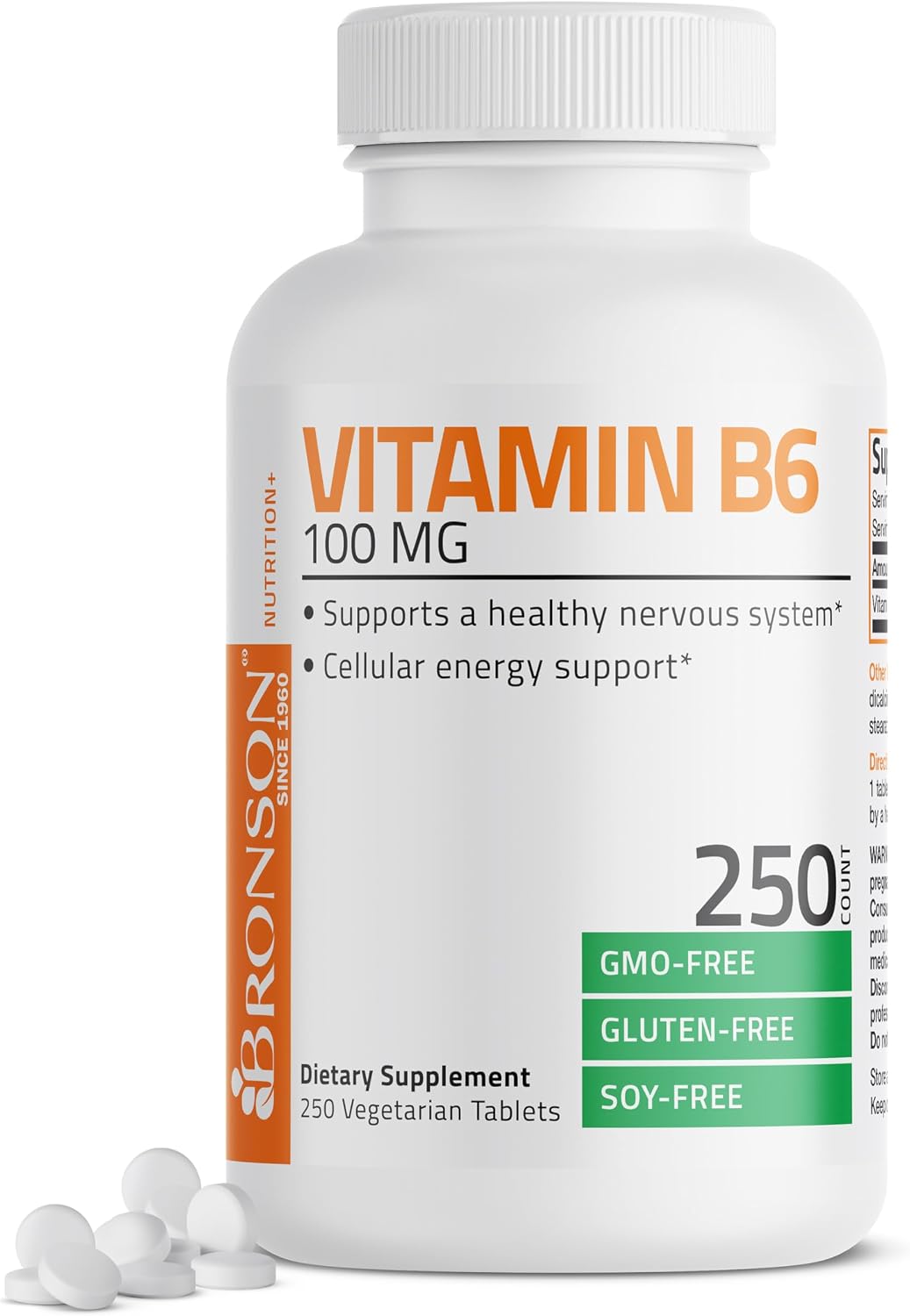 Bronson Vitamina B6 100 mg, 250 Comprimidos
