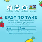 MaryRuth's Kids Multivitamin Gummies - Multivitamínico infantil sin azúcar, 60 gominolas