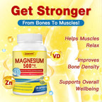 ZEBORA Complejo de Magnesio 10 en 1 - 500mg con Glicinato, Citrato y Malato + Vitamina D3 y Zinc - 120 Cápsulas