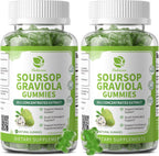 Lukaree Gominolas de Soursop Graviola - 2 Paquetes - Extracto Concentrado con Vitamina C y Zinc - 60 Gominolas