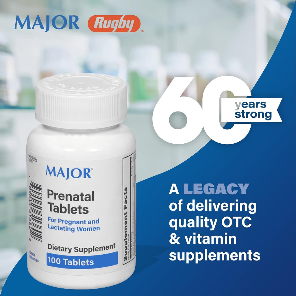 MAJOR Prenatal Tablets – Dietary Supplement for Pregnant and Lactating Women – 100 Tablets