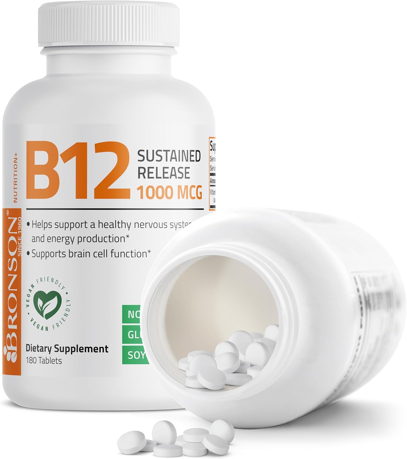 Bronson Vitamina B12 1000 mcg Liberación Sostenida - 180 Comprimidos