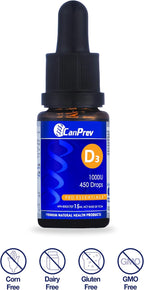 CanPrev D3 Drops 1000 UI - Gotas de Vitamina D3 en Aceite MCT