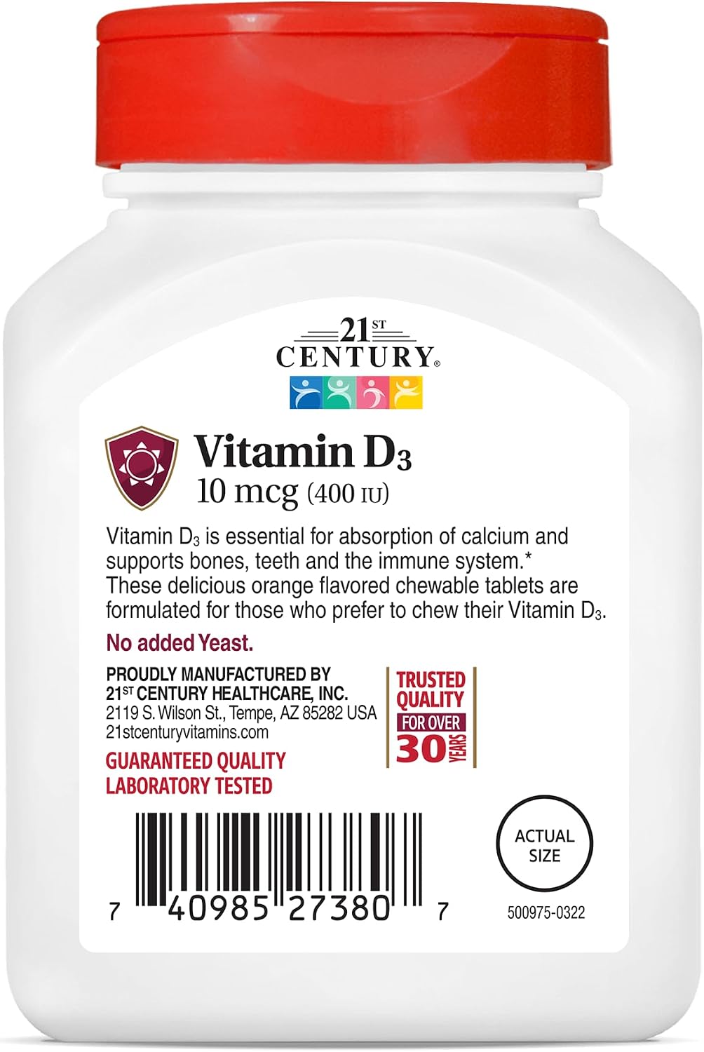 Vitamina D 400 UI Naranja, 110 comprimidos
