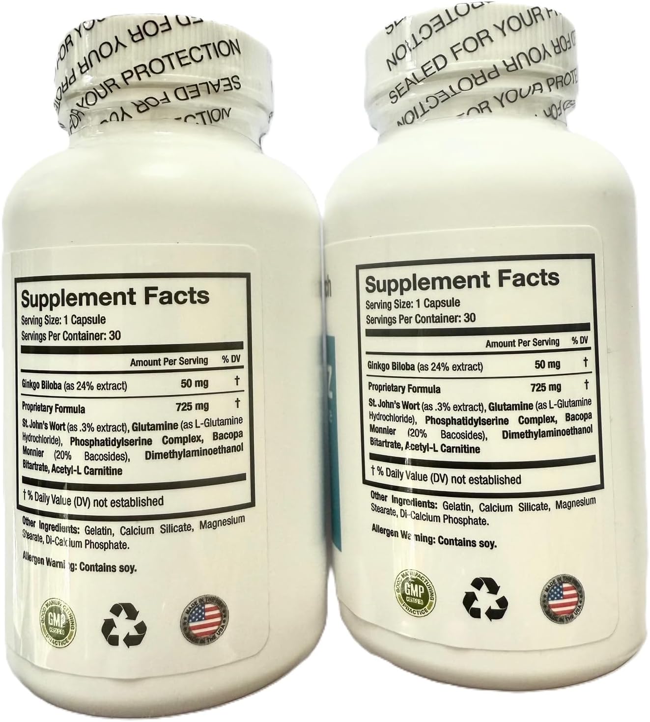 Suplemento para la función cerebral – 2 paquetes de 60 cápsulas – Potenciador mental para memoria, claridad y enfoque